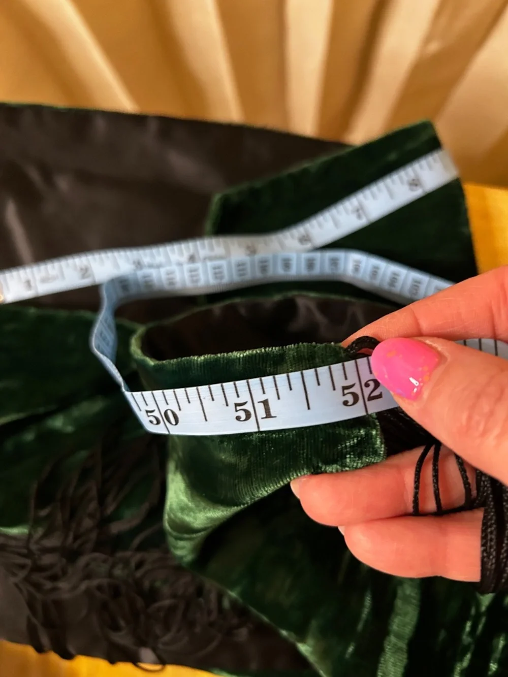 The Honey Collection Green Velvet Fringe Rectangle Scarf 52x10